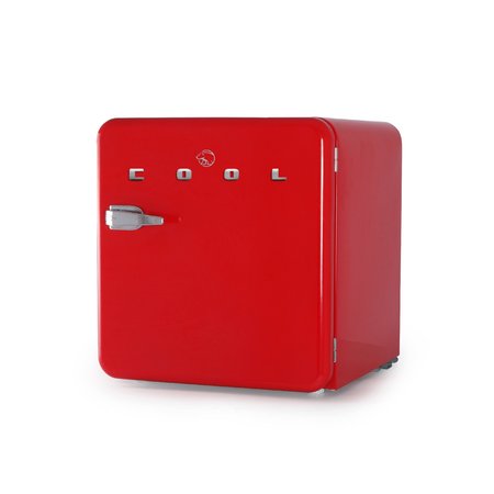 COMMERCIAL COOL 1.6 Cu. Ft. Refrigerator, Vintage Style Refrigerator, Small Refrigerator With Freezer, Red CCRR16HR